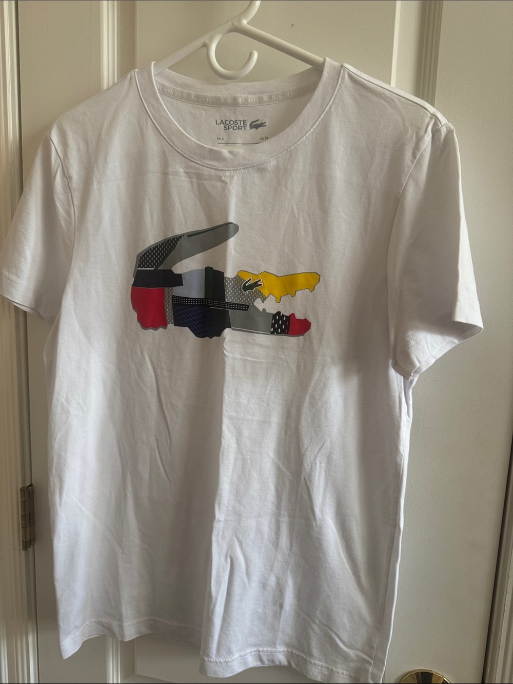 Lacoste sport White Graphic Croc T‑Shirt